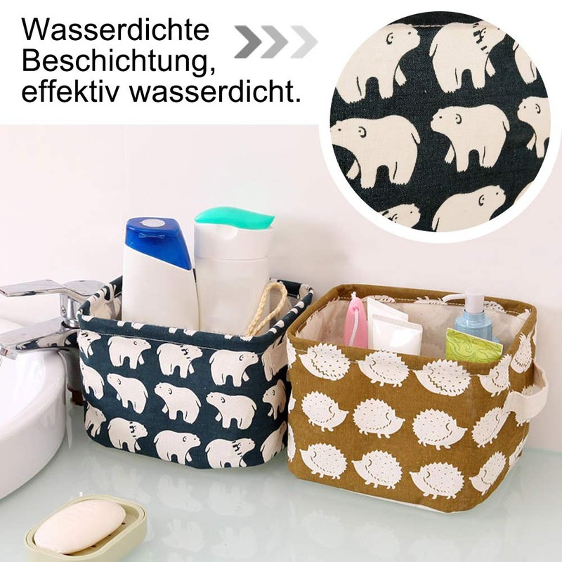 Storage Basket, 4-Piece Set, Foldable Linen Storage Box for Office,