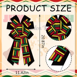 Estivaux Large Black History Month Bows for Wreath, Juneteenth 1986 Wreath Bows African American Burlap Bows Kwanzaa Black Freedom Patriotic Bows for Front Door Black History Month Decorations