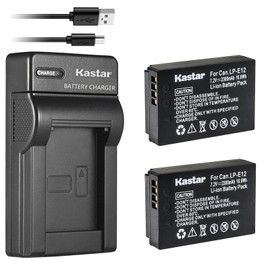 Kastar Battery (X2) & Slim USB Charger for Canon LP-E12 and EOS 100D/Rebel SL1/M Camera Systems - LPE12 Grip