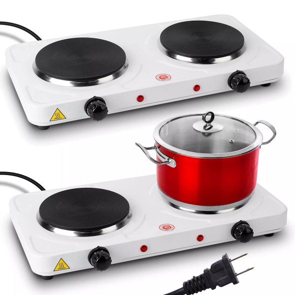 iMountek 2Pack Electric Double Hot Plate for Cooking Portable Countertop