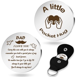 Tamnioa Gifts From Daughter Pocket Hug Token Father's Day Gifts Dad Birthday Gift Best Dad Ever Gifts With Leather Keychain Gifts For Dads Birthday New Dad Gifts For Men Papa Gifts Dad Gifts