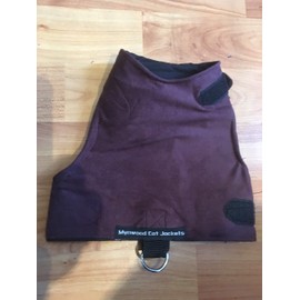 Mynwood Cat Jacket/Harness Brown Faux Suede Kitten up to 8month