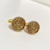 BLIKEJIN Men Cufflinks Gold Anchor Spiral Retro Distinctive Elegant Ceremony
