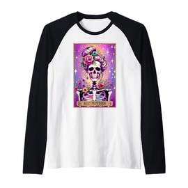 Best Mom EVER Tarot Card Mama Skeleton Mother Wife Mum Mommy Raglan Baseball Tee