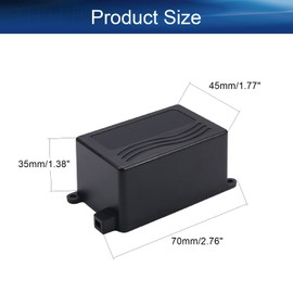 Heyiarbeit 5Pcs 2.75"x 1.77"x1.38" ABS Black Dustproof Electronic Junction Box Enclosure Project Box With Ear For Electronic Projects