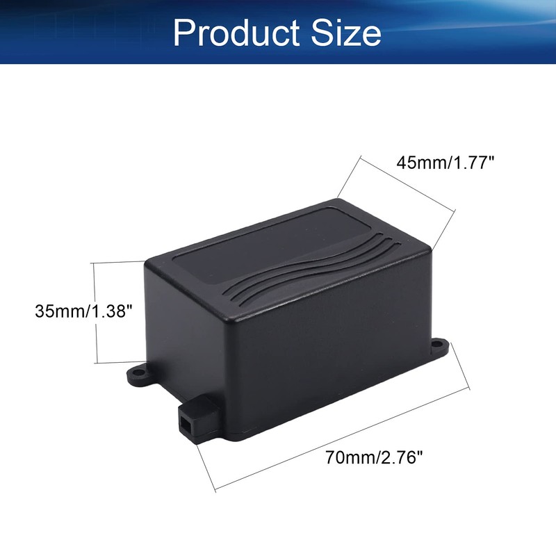Heyiarbeit 5Pcs 2.75"x 1.77"x1.38" ABS Black Dustproof Electronic Junction Box