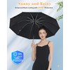 Lantusire Automatic Rain Umbrella with Reflective Strip, Large Windproof Folding