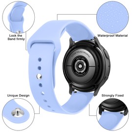 Vancle for Garmin Forerunner 55 165 245 Watch Band, Garmin Vivoactive 5 / Vivoactive 3 Watch Band, Garmin Venu 2 Plus/Venu Sq/Venu Watch Band, 20mm Soft Silicone Sport Replacement Strap for Women Men (Baby Blue)