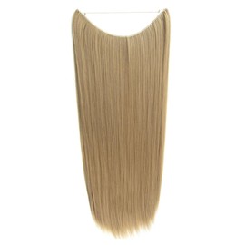 Ipetboom Extensions Human Hair Black Brown Fish Line Hair Extensions for Instant Length Volume