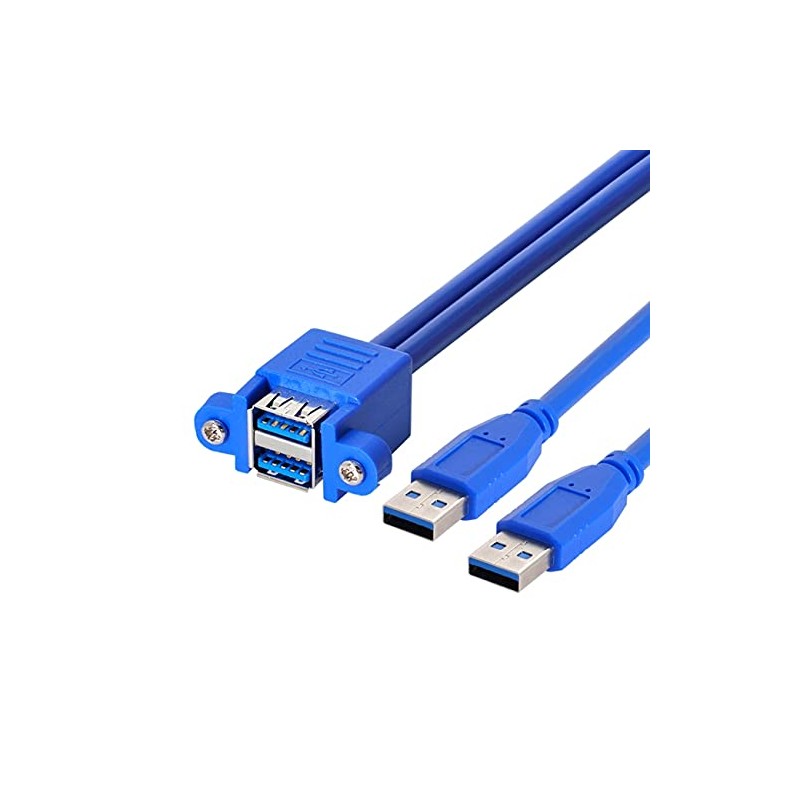 Cablecc Combo Dual USB 3.0 macho a hembra apilable 50