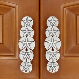 Costello Coastal - Sand Dollar Cabinet Pulls (Vertical 2-Pack) | Artist Pewter Hardware Collection