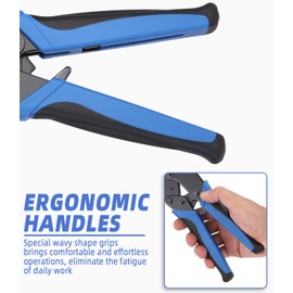 GJ707 Crimping Tool, Exyvox Cable Lug Pliers with Ratchet Function, for 0.50-6.00 mm² Insulated Cable Lug, Crimping Pliers, Crimp Connector Pliers, Blue