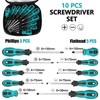 10-piece magnetic screwdriver set, includes 5 Phillips screwdrivers and 5