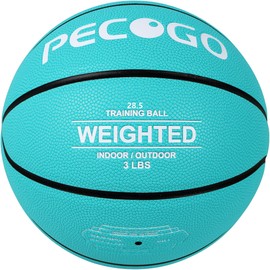 PECOGO Size 6 Weighted Training Basketball Blue(3lbs) - Heavy Indoor/Outdoor Basketball for Dribbling, Passing, Rebounding & Skill Development