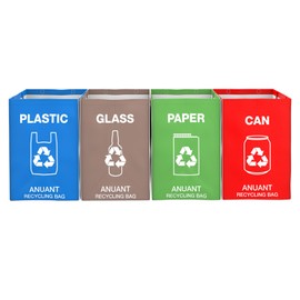 ANUANT Separate Recycling Waste Bin Bags for Kitchen Office in Home - Large Size Sturdy Double Handles 10 Gallon Recycle Garbage Sorting Bins