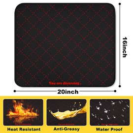 Heat Resistant Mats for Air Fryer, Deep Fryer，16X20 in Heat Resistant Mat for Countertop Protector Appliance Mat for Oven,Coffee Maker,Stand Mixer,Toaster (Burgundy Red)