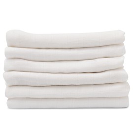 Muslin Cloths - Muslin Nappies - Pack of 6, 70 x 80 cm - Baby Burp Cloths