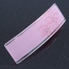 Light Pink Floral Plastic Barrette Hair Clip Grip - 10cm