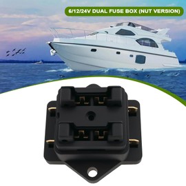 eMagTech 2pcs 2-Way Blade Fuse Box 6V 12V 24 V Blade Fuse Holder Box Auto Fuse Block for Car Boat Marine Trike (with 30A Blade Fuse)