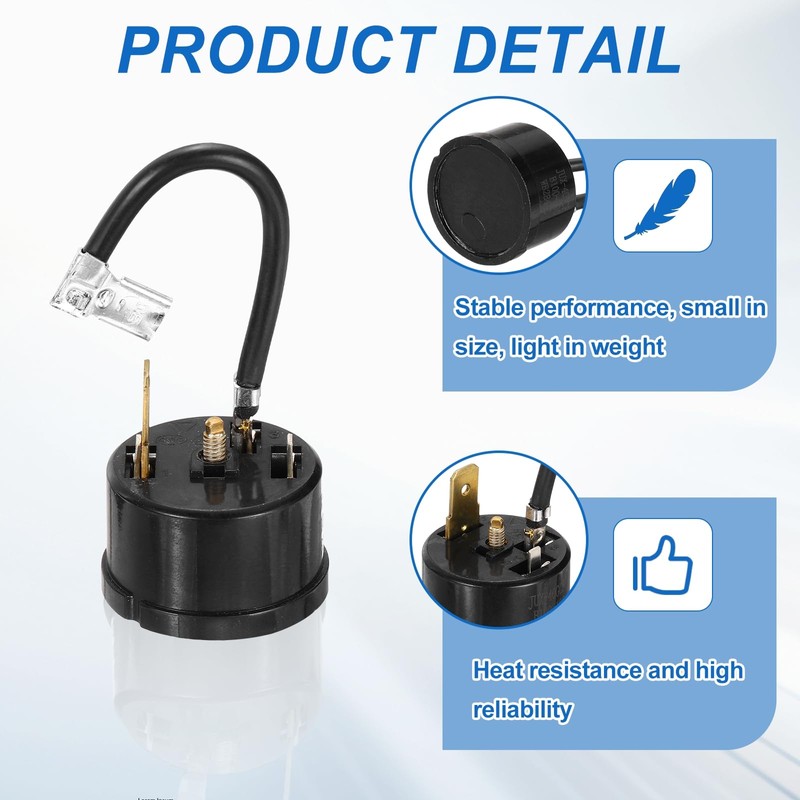 sourcing map 3pcs 1/2HP(375W) Refrigerator Overload Protector, 2 Pin Freezers