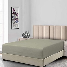 Fitted Sheets, 650TC with Pockets (7-10 Inches) Perfect for Low Profile Mattresses, Cotton Blend (Queen, Solid Sage)
