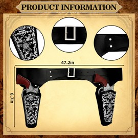 Western Cowboy Costume Accessories with Adjustable Belt Halloween Party Costume Accessory for Men and Women
