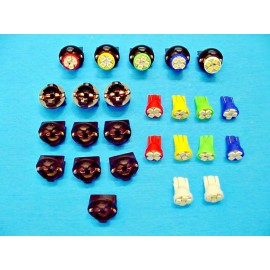 Lumiglow 15 Assorted 4 LEDs Light Bulbs 1/2" Sockets Marker License Plate For Imports