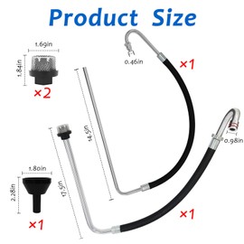 Stainless Steel Suction Hose and Reflux Line Kit with 2 Nylon Filters Compatible with 390 395 490 495 595 and T300 500 Airless Paint Sprayers