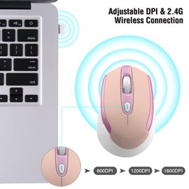 Wireless Mouse, Computer Mouse for Laptop, 2.4G Portable Silent Mouse, Plug & Play, Ergonomic Optical Mouse for Deskbtop, MacBook, PC
