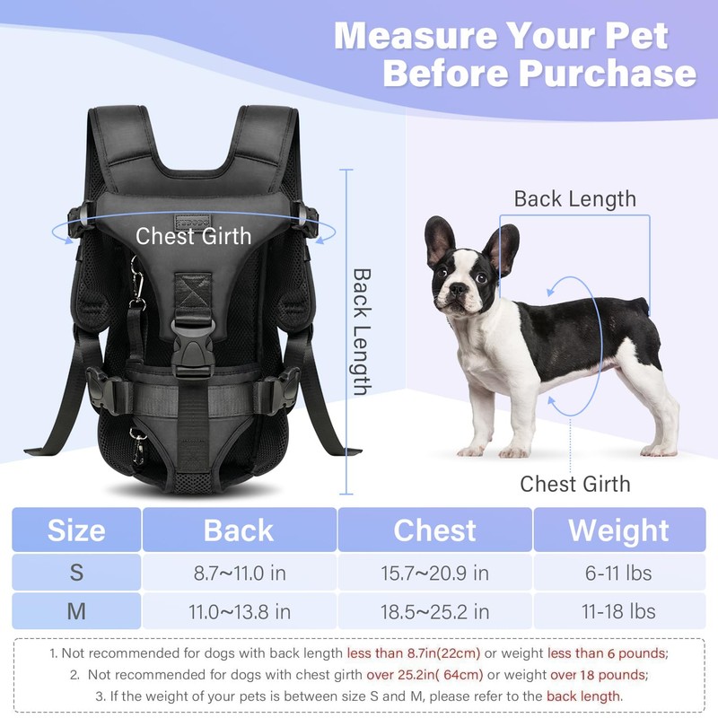 YUDODO Front Pet Carrier Backpack for Small Dogs and Cats,