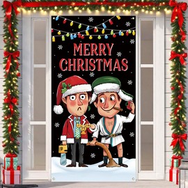 Funny Christmas Banner Happy Xmas Backdrop Sign Winter Xmas Decor Funny Christmas Decoration for Home