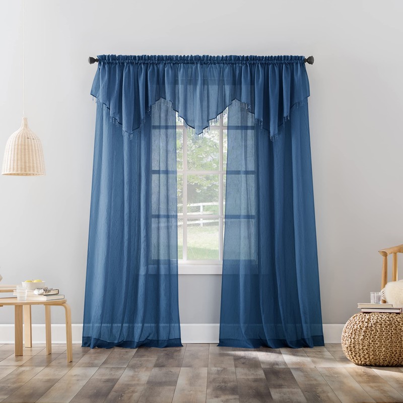No. 918 Erica Crushed Textured Sheer Voile Rod Pocket Curtain