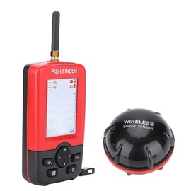 Fishfinder, 100M Wireless Sonar Sensor Fishfinder Echo Sounder Fish Finder with White LED Backlight Portable Sonar Fishfinder Tackle Accessory for Fishing/Ice Fishing/Kayak Fishing
