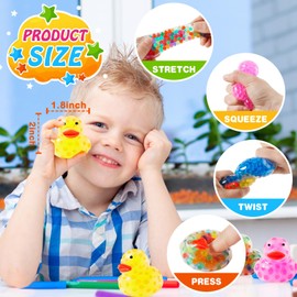 Rubber Ducks Stress Balls for Kids, 4Pack Jeep Ducks Fidget Toys for Adults, Stress Toys, Mini Stress Balls Set Sensory Squishy Toys Ducks Toys Reusable Pet Hair Cleaning