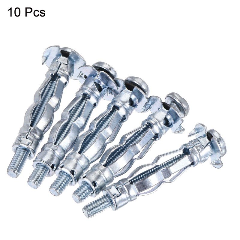 sourcing map M4x32mm Hollow Drive Wall Bolt Screws Zinc Plated