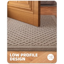 Color&Geometry Dark Beige Indoor Door Mat Trap Dirt & Absorbent 17"x30", Non Slip Low Profile Door Rug, Easy Clean Inside Doormat for Home Front/Back Entrance/Entry Way (Rolled-Up No Creases)