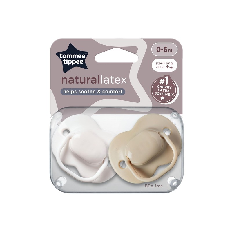 Tommee Tippee Cherry Latex Soother, 0-6 months, pack of 2