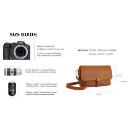 Meliae Camera Bag for Women, DSLR Mirrorless Camera Purse, Leather Shoulder Crossbody Messenger Travel Bag for Photographers (Brown)