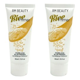 Set De 2 Primer De Arroz Facial Preparador Piel Maquillaje Tono Del Primer Transparente