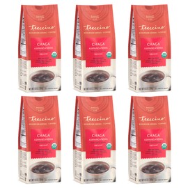 Teeccino Chaga Ashwagandha Coffee Alternative - Butterscotch Cream - Organic, Adaptogenic Herbal Mushroom Coffee, Medium Roast, Caffeine Free, Prebiotic, Acid Free, Gluten Free - 10 oz (Pack of 6)