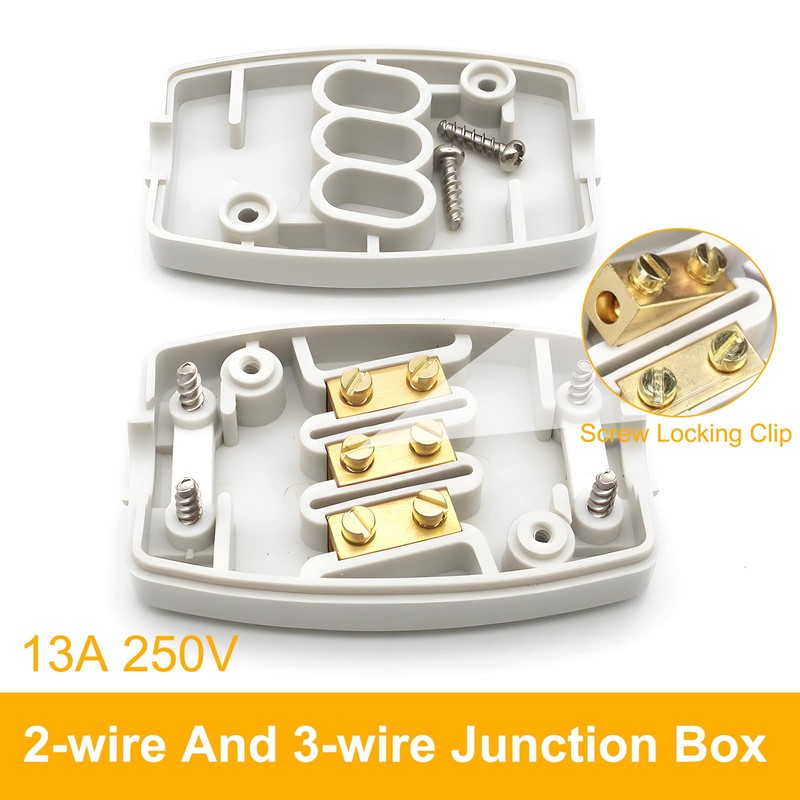 3 Way Terminal Electrical Junction Box – 2 Pack Waterproof