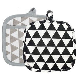 WeddHuis Set of 4 Pot Holders Cotton Heat Resistant Washable Protective Cloth for Cooking Baking Kitchen Accessories, multicoloured