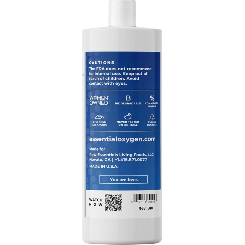 Essential Oxygen+, Hydrogen Peroxide 3% Food Grade, 1 Each, 32