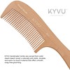 KYVU W6 Handmade 19.0 cm Fine-Tooth Wooden Comb with Handle