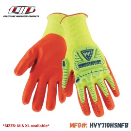 PIP Seamless Knit Polykor Blended Glove W/ Hi-Vis Impact Protection and Nitrile Foam - HVY710HSNFB-XL