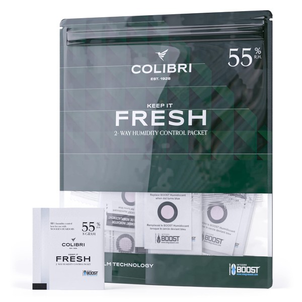 Colibri Fresh - Humidity Control Packs – RH 62%, 8 grams – 12 Two Way Humidity Packs - Keep Your Herbs, dry goods, Reeds & Instruments Fresh – Powered By Integra Boost™ Technology