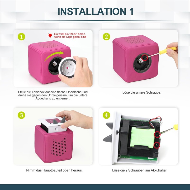 Lenink Replacement cable compatible with Toniebox repair accessories, includes electronic