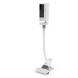 Flexible Bracket for Ring Indoor Camera 2nd Gen, 15 cm Metal Clamp Holder for Ring Indoor Camera 2nd ND, Camera Holder for Ring Indoor Cam 2nd, Security Cameras Accessories, White