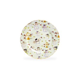 Gracie China Shop Holiday Snowmen 8-inch Fine Porcelain Salad Dessert Plate Set of 1, One plate