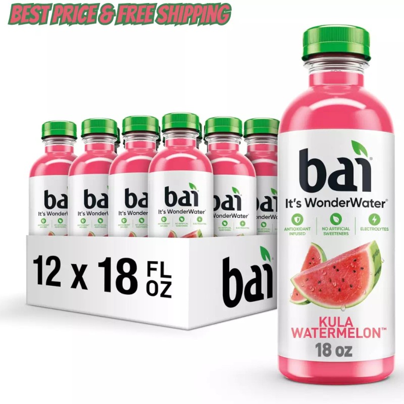 (Pack of 12) Bai Beverage Kula Watermelon Antioxidant Infused Drinks